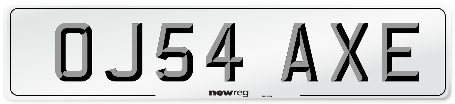OJ54 AXE Number Plate from New Reg